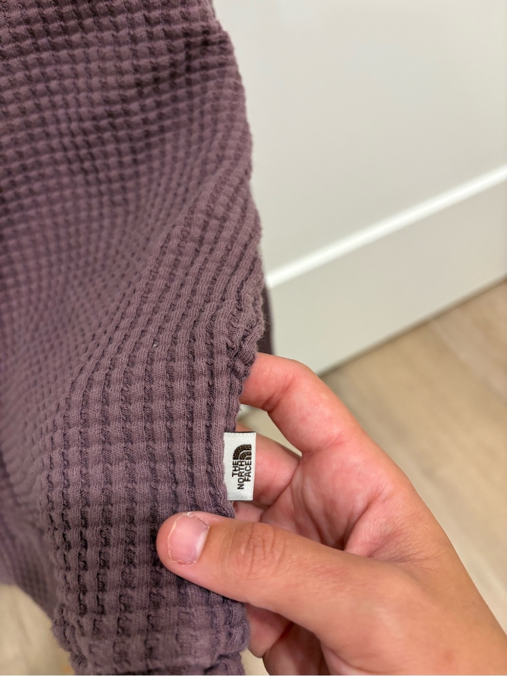 The North Face Waffle-Knit Mock Neck Sweater - Mauve Plum - Picture 4 of 7
